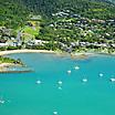 An aerial view of Airlie Beach, Australia