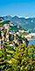 Amalfi Coast (Salerno), Italy Homes Lining A Lush Mountain