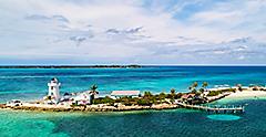 Aerial of the Pearl Island Lighthouse, Nassau, Bahamas