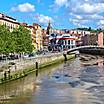 River Running Through City, Bilbao, Spain