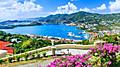 Caribbean, St Thomas US Virgin Islands. Panoramic view.