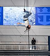 Girl Trapeze at the Circus School 