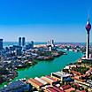 An aerial view of Colombo, Sri Lanka