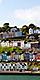 View of the colorful houses of Ringaskiddy Ireland from seaside.