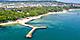 Concrete pier at a beach in Varna, Bulgaria