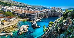 Cityscape Walls and Coastline in Dubrovnik, Croatia