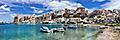 Beach with Boats in the Mediterranean