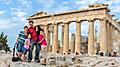 Greece Athens Family Selfie with Greek Temple in the Background