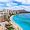 Aerial view of Waikiki Beach in Honolulu, Hawaii