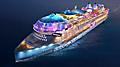 Icon of the Seas Aerial Bow Angle Render