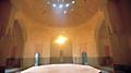 Inside of a tranquil Turkish hammam, with stars on the ceiling. Turkey