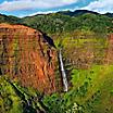 Stunning aerial view into Waimea Canyon, Kauai, Hawaii