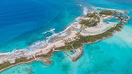 Aerial of Pearl Island, Nassau, Bahamas