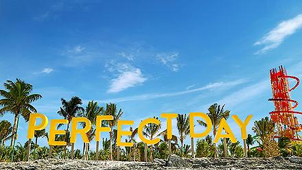 Coco Cay Pier Sign with Dare Devil's Peak in the Background