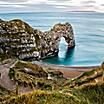 View of Durdle Door Cove, Portland, Dorset, UK 