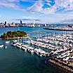 Aerial view of a marina in Portsmouth, England