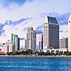 Downtown bay skyline of San Diego, California