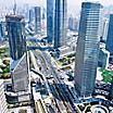 Aerial view of skyscrapers in the central business area of Shanghai, China