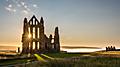 Sun Star on Whitby Abbey  The Gothic ruins of Whitby Abbey with the suns rays producing a star