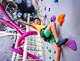 Rock Climbing Wall Boy Almost Reaching the Bell